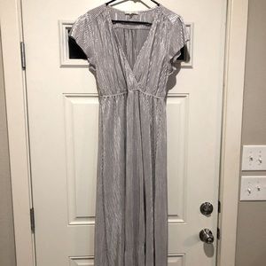 Silver Baltic Born Athena Pleated Maxi Dress Med.